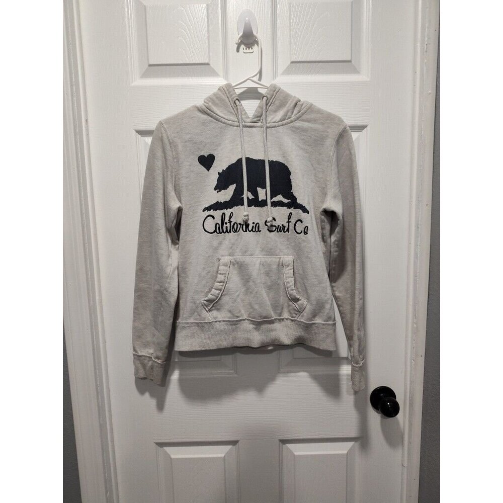 Cali Love Heritage Women’s Cali Surf Co Heather Gray Pullover Hoodie Size MEDIUM